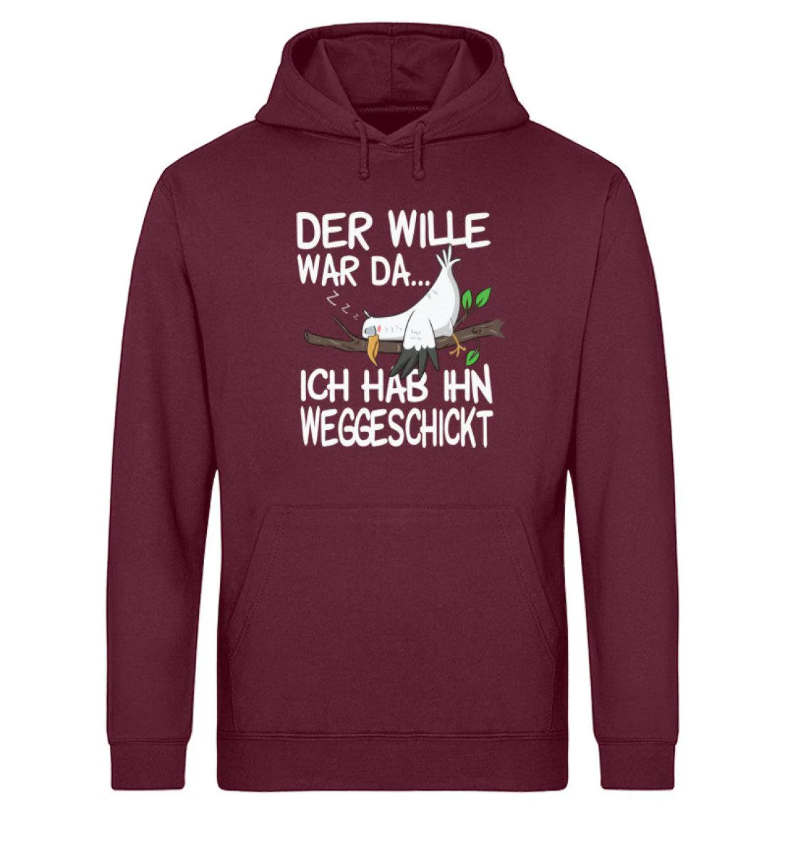 Der Wille war da weggeschickt · Unisex Bio Hoodie - Image 2