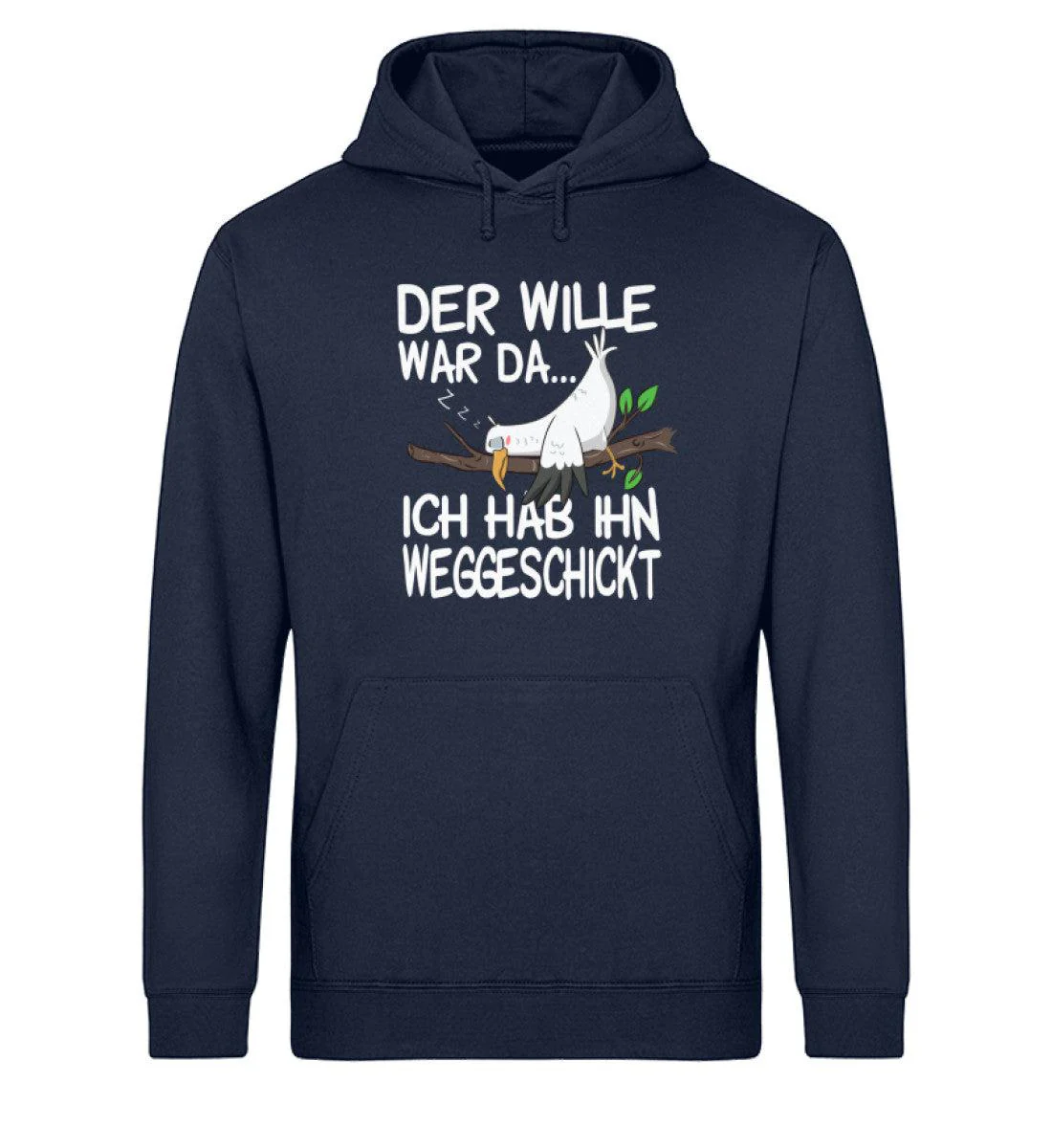 Der Wille war da weggeschickt · Unisex Bio Hoodie - Image 3