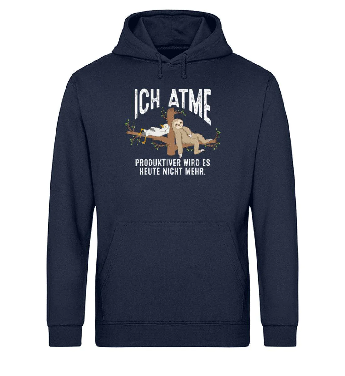 Ich atme Möwe Faultier · Unisex Bio Hoodie - Image 3