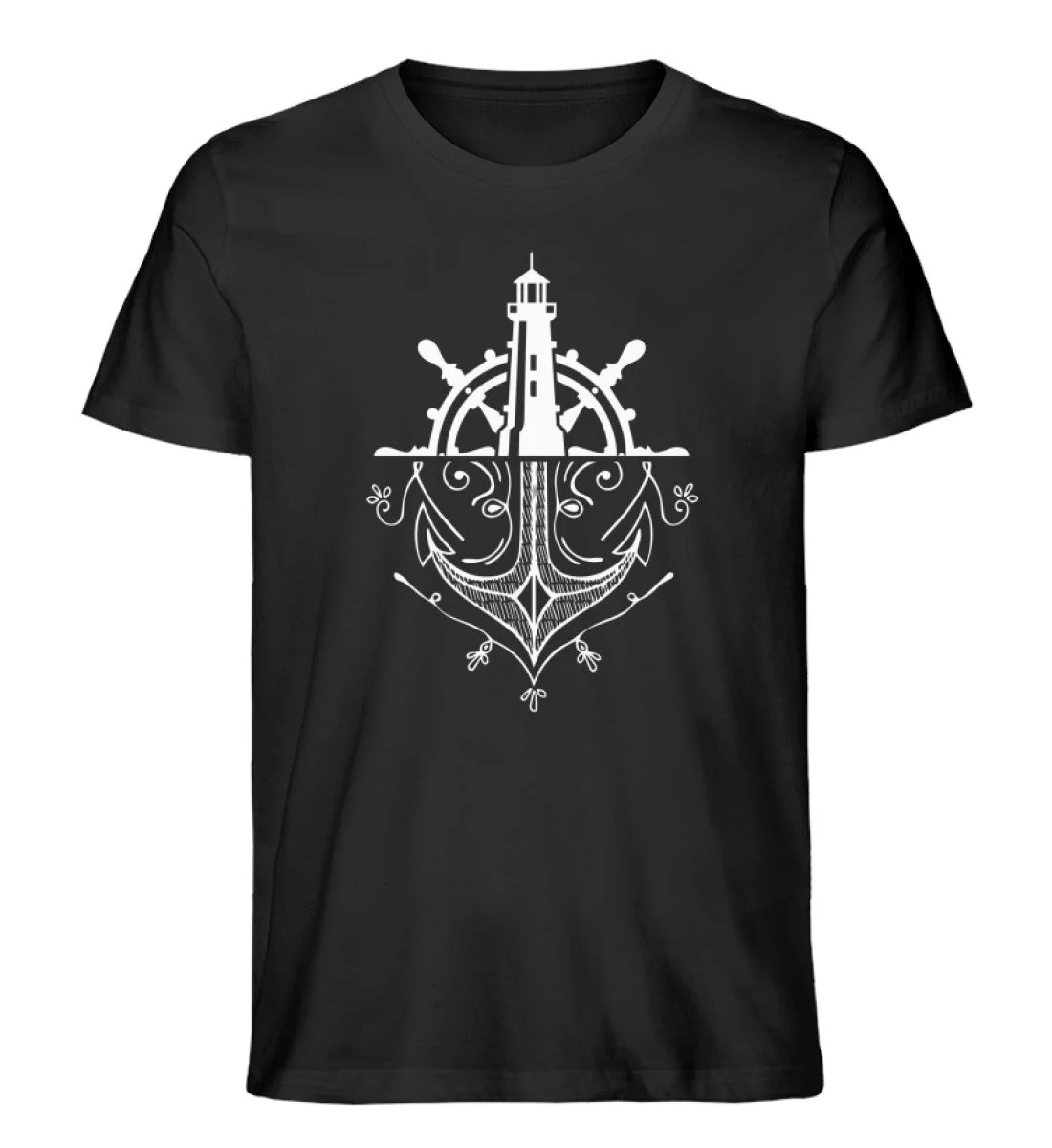 Leuchtturm Anker Steuerrad · Herren Premium Bio T-Shirt