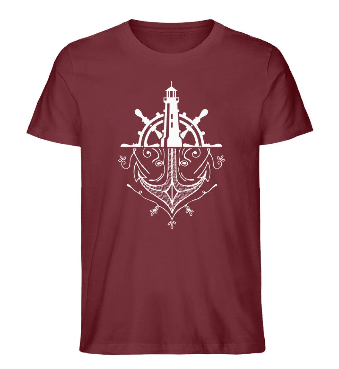 Leuchtturm Anker Steuerrad · Herren Premium Bio T-Shirt - Image 4