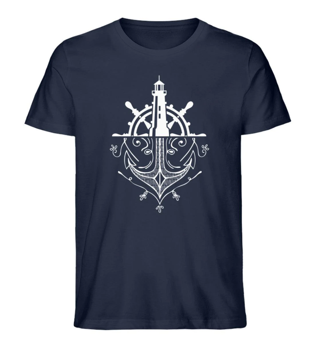 Leuchtturm Anker Steuerrad · Herren Premium Bio T-Shirt - Image 5