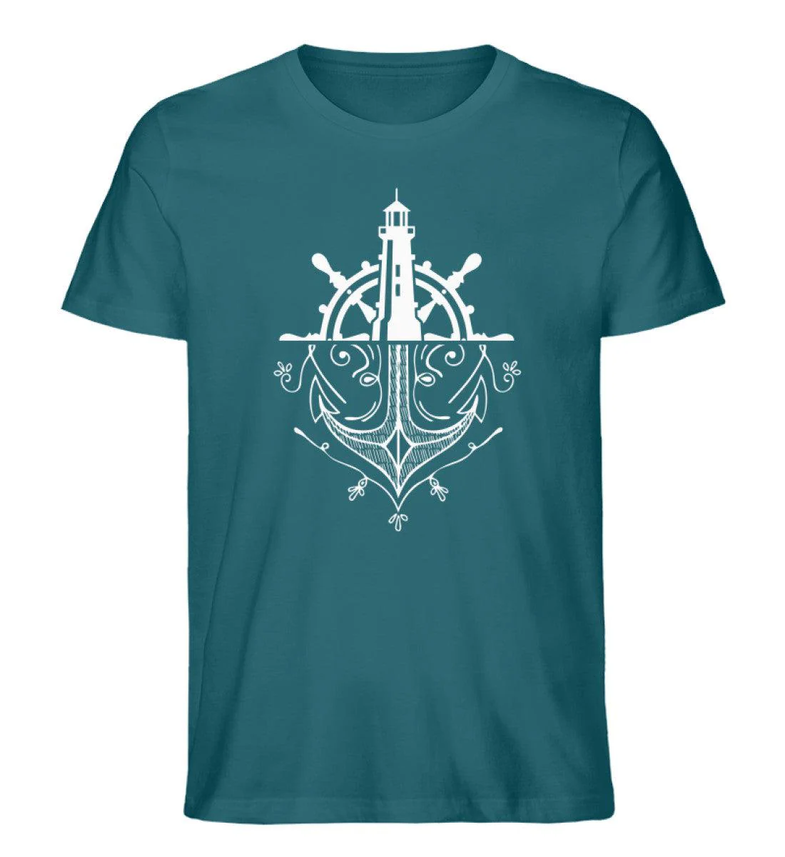 Leuchtturm Anker Steuerrad · Herren Premium Bio T-Shirt - Image 6