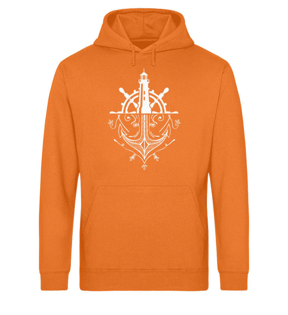 Leuchtturm Anker Steuerrad · Unisex Bio Hoodie - Image 4