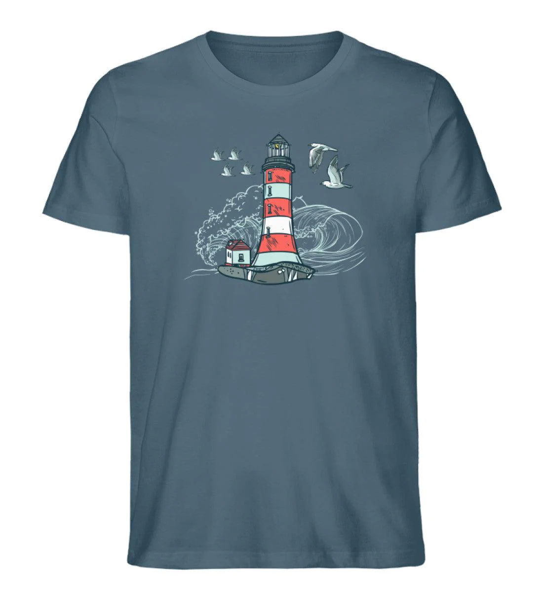 Leuchtturm im Sturm · Herren Premium Bio T-Shirt - Image 2